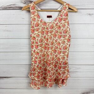 Y2K Profile Floral Sleeveless Tank Top Layered Ruffle Hem Cottagecore‎ Vintage M